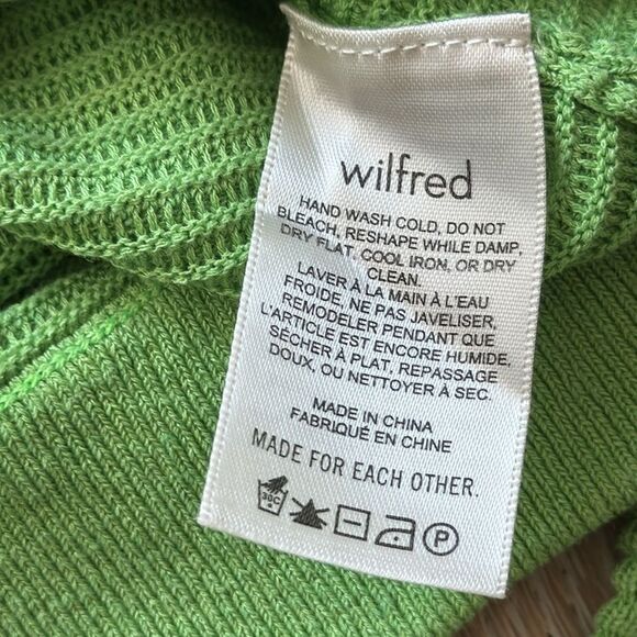 Wilfred Aritzia Light Cropped Linen-Blend Cardigan Green SzS - Picture 11 of 11